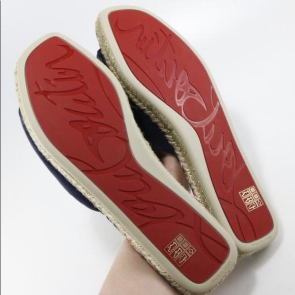 Christian Louboutin Pacha Blue Velvet Slides - Picture 8 of 9